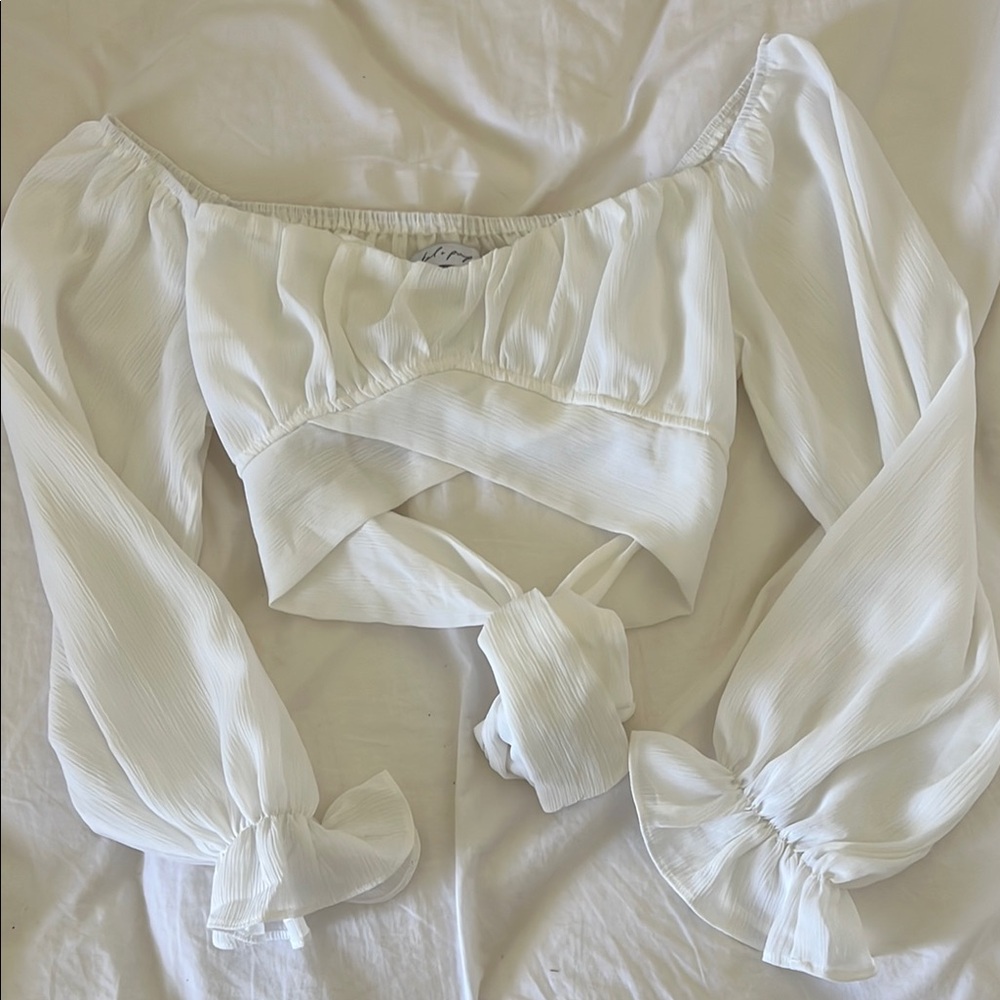 Elegant White Off-Shoulder Women's Top